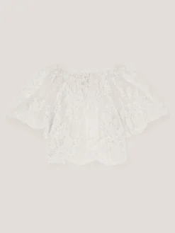 Discount Monsoon Lola Lace Short Sleeve Cover Up Cream