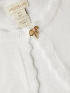 Sale Monsoon Maeve Bow Button Cardigan Cream