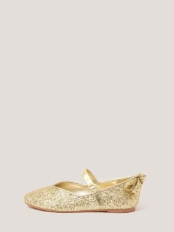 Monsoon Glitter Back Bow Ballet Flats^ Shoes