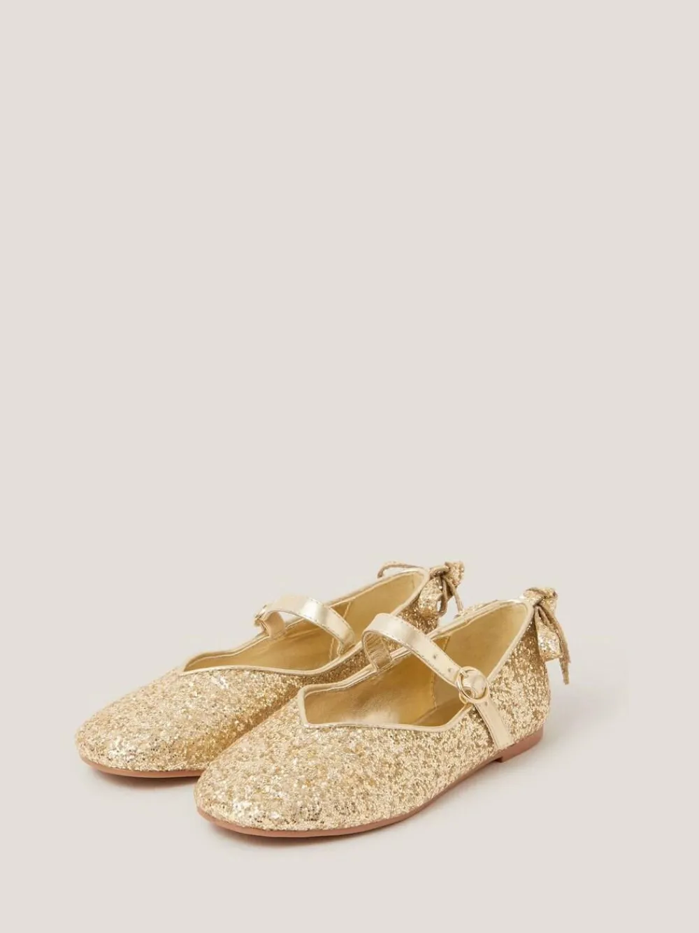 Monsoon Glitter Back Bow Ballet Flats^ Shoes