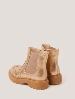Monsoon Gold Metallic Chelsea Boots