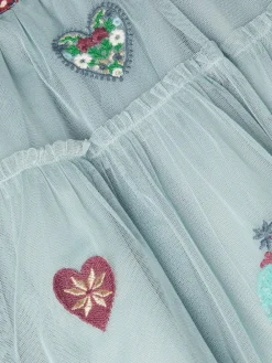 Monsoon Green Heart Embellished Tulle Skirt^ Shorts & Skirts