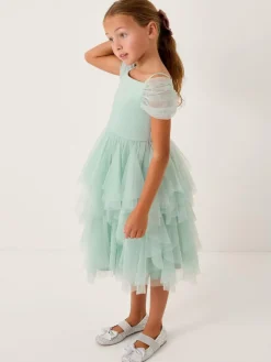 Monsoon Green Scarlet Off The Shoulder Tulle Dress^ Occasionwear