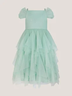 Monsoon Green Scarlet Off The Shoulder Tulle Dress^ Occasionwear