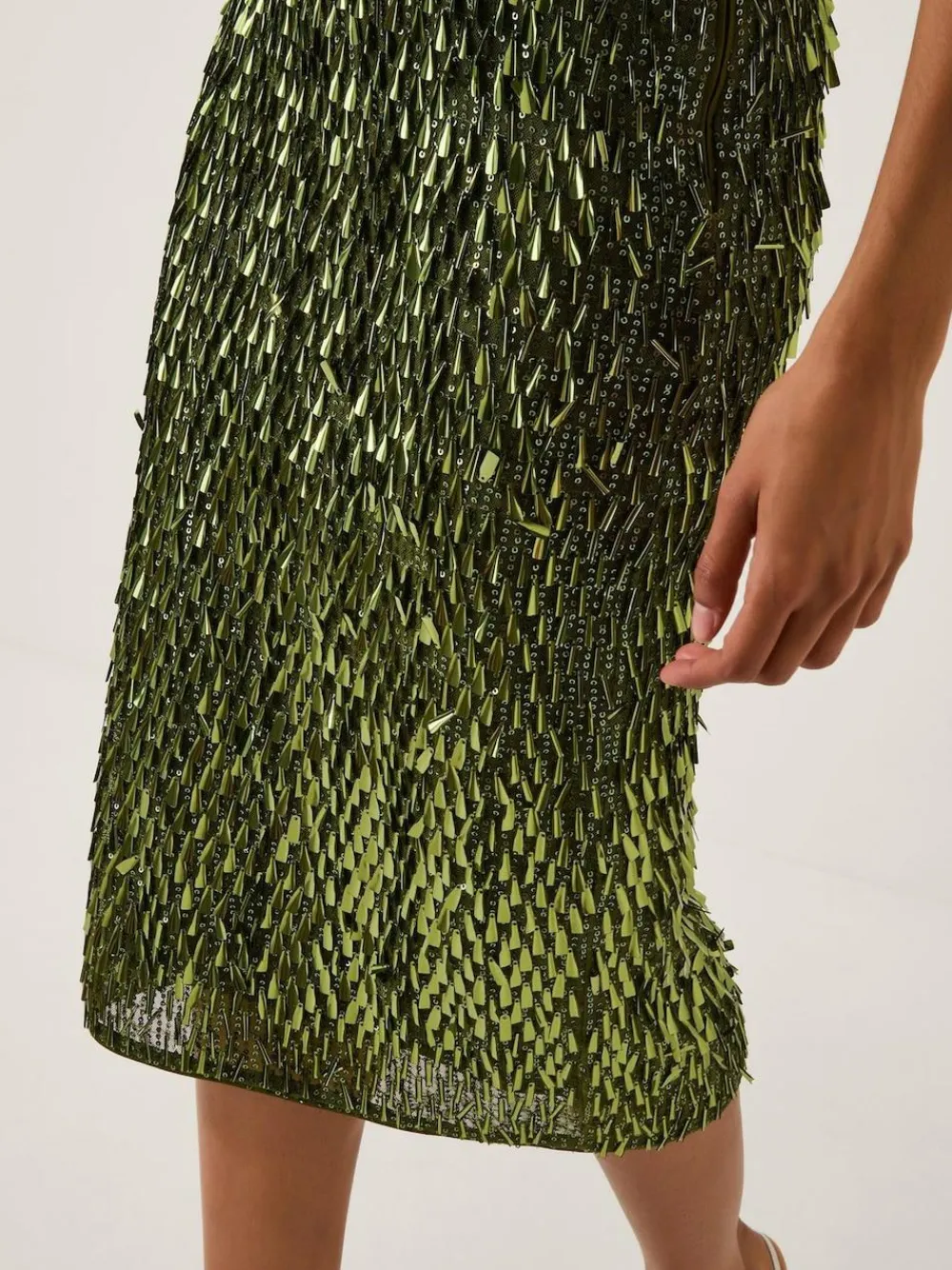 Monsoon Green Serenity Sequin Midi Skirt^Women Skirts