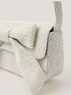 Online Monsoon Natural Ayla Beaded Bow Bag