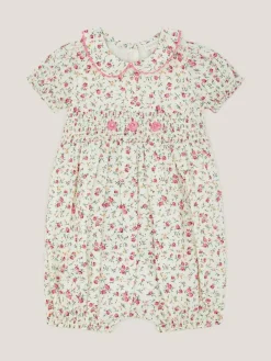 Monsoon Natural Baby Rose Smocked Romper^ Jumpsuits & Playsuits