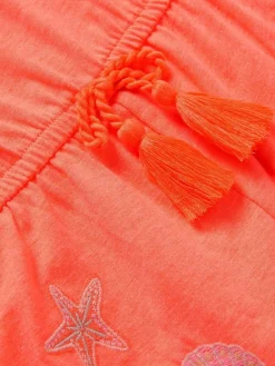 Online Monsoon Orange Sea Life Embroidered Jersey Playsuit