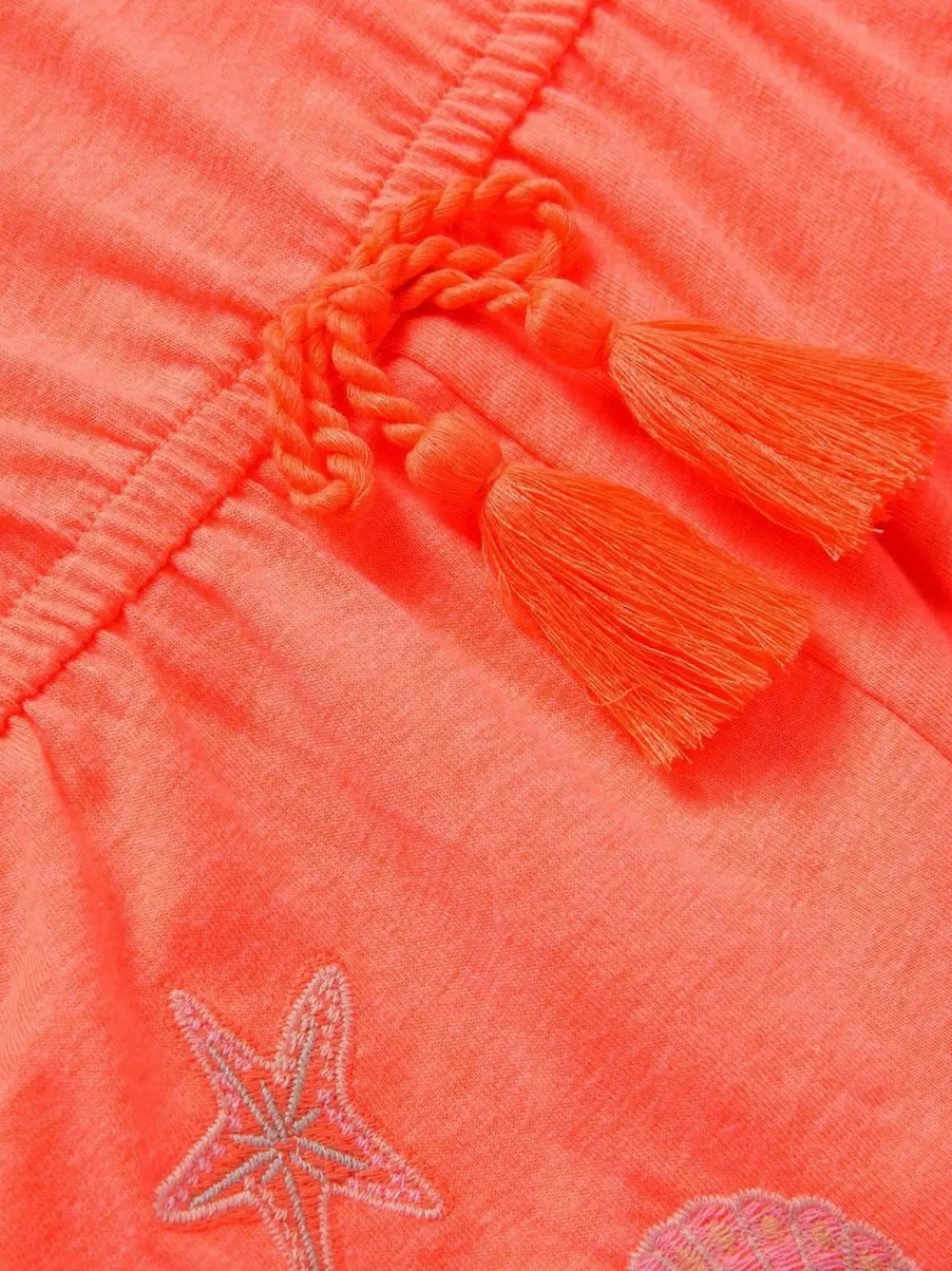 Online Monsoon Orange Sea Life Embroidered Jersey Playsuit