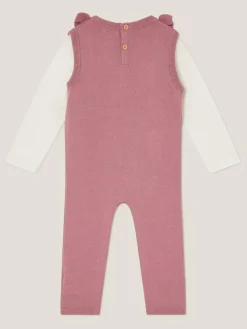 Monsoon Pink Baby Top and Knit Dungarees Set^ Jumpsuits & Playsuits
