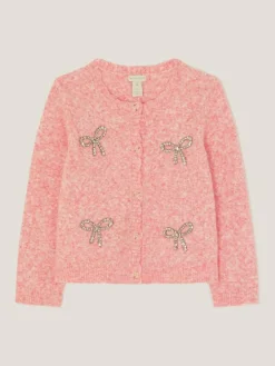 Hot Monsoon Pink Bow Embellished Cardigan