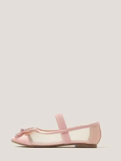 New Monsoon Butterfly Mesh Ballet Flats Pink