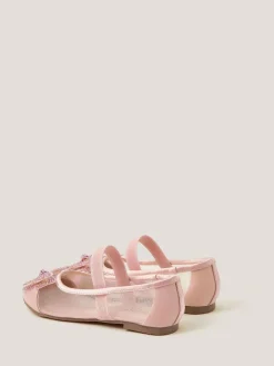 New Monsoon Butterfly Mesh Ballet Flats Pink