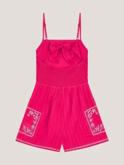 Monsoon Pink Floral Print Embroidered Playsuit^ Jumpsuits & Playsuits