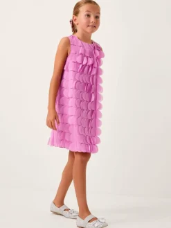 Clearance Monsoon Pink Jazzy Scallop Frill Shift Dress