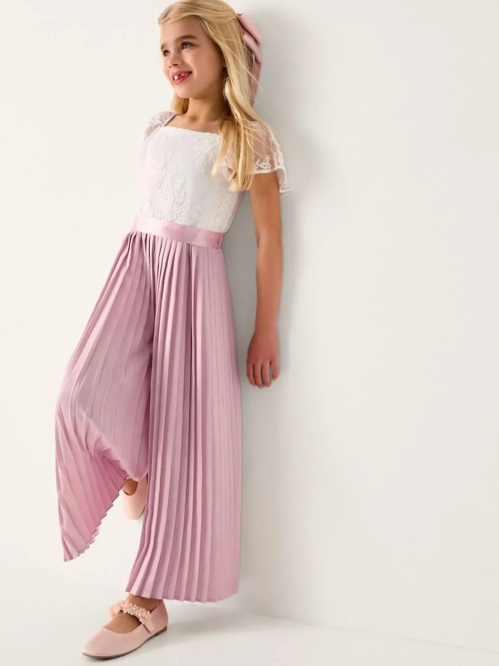 Monsoon Pink Lace Pleated Jumpsuit^ Occasionwear|Jumpsuits & Playsuits