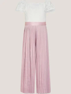 Monsoon Pink Lace Pleated Jumpsuit^ Occasionwear|Jumpsuits & Playsuits