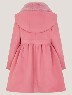 Monsoon Pink Natalia Faux Collar Double Breasted Coat^ Coats, Jackets & Pramsuits|Coats, Jackets & Pramsuits