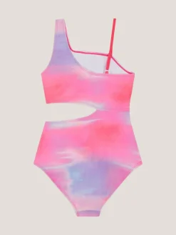 Online Monsoon Pink Ombré Asymmetrical Cut Out Swimsuit