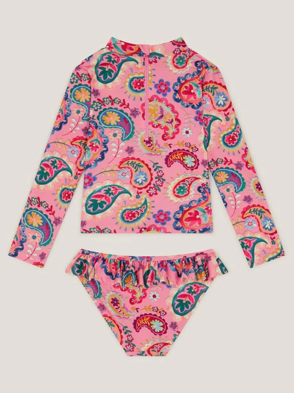 Online Monsoon Pink Paisley Print UPF50+ Long Sleeve Swim Set