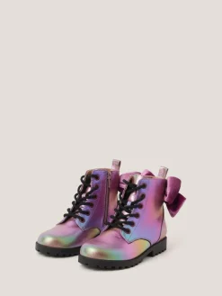 Monsoon Pink Rainbow Lace Up Boots^ Boots & Wellies