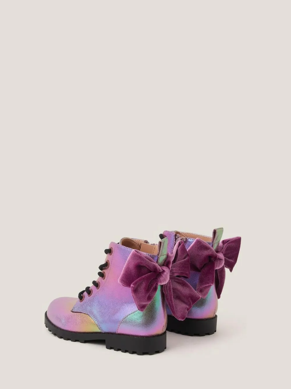 Monsoon Pink Rainbow Lace Up Boots^ Boots & Wellies