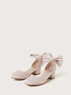 Monsoon Pink Sara Satin Bow Two-Part Heels^ Shoes