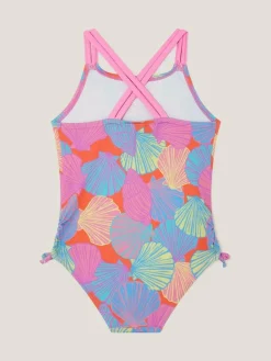 Clearance Monsoon Pink Shell Print Ruched Swimsuit