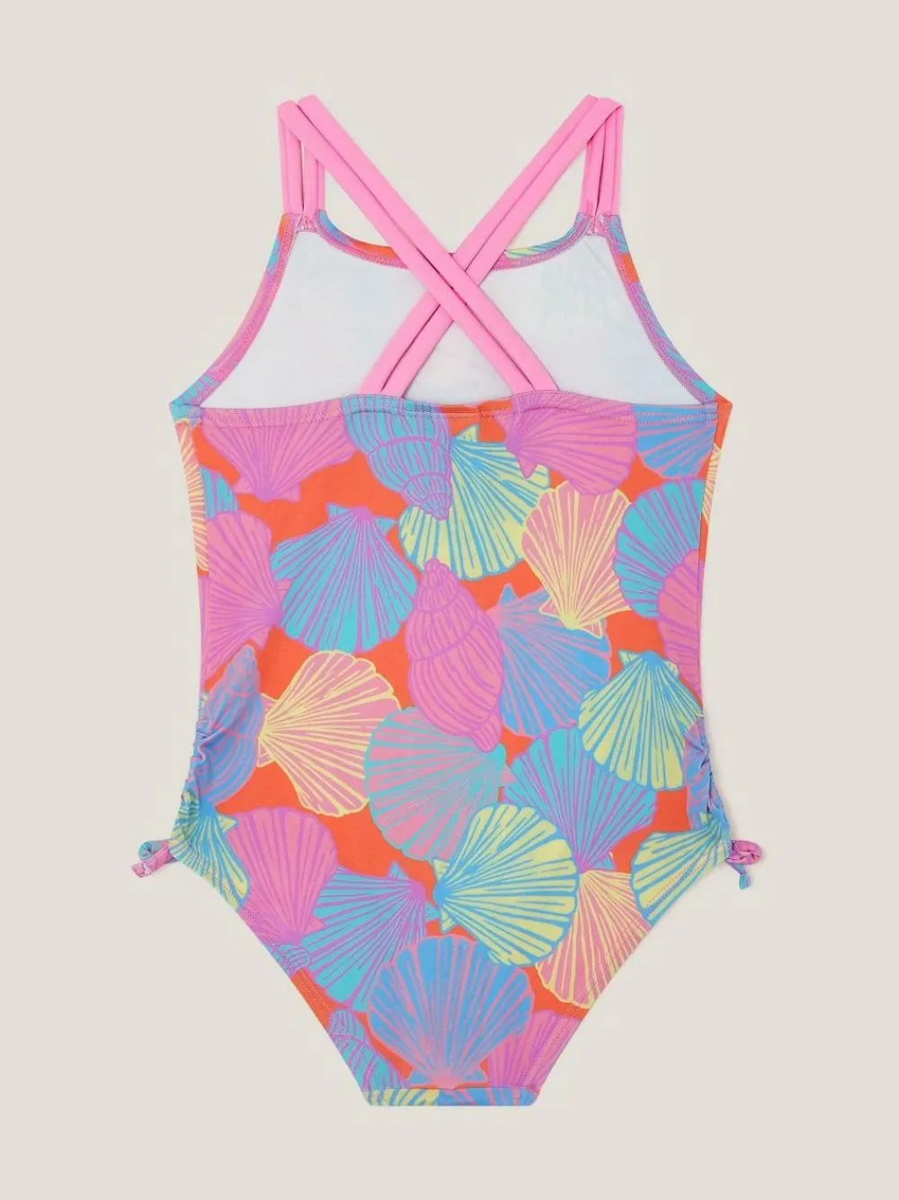 Clearance Monsoon Pink Shell Print Ruched Swimsuit
