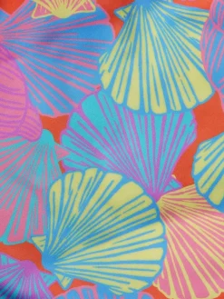 Clearance Monsoon Pink Shell Print Ruched Swimsuit