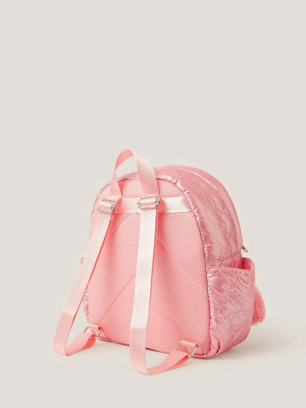 Monsoon Pink Shiny Heart Quilted Backpack^ Bags
