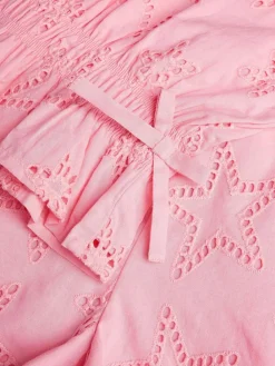 Monsoon Pink Star Cutwork Top & Shorts Set