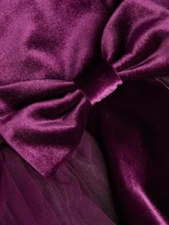 Sale Monsoon Baby Velvet Bow Party Dress Purple