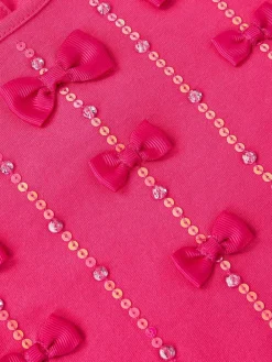 Monsoon Purple Bow Appliqué Long Sleeve Top^ T-Shirts