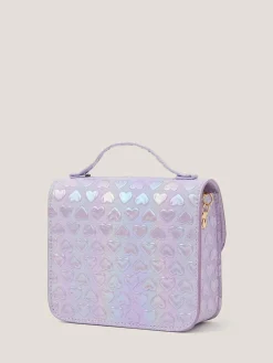 New Monsoon Purple Rainbow Heart Satchel Bag