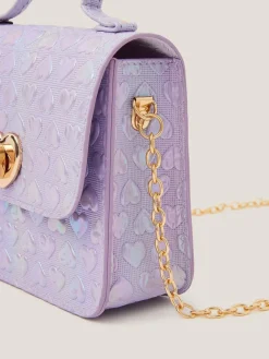 New Monsoon Purple Rainbow Heart Satchel Bag