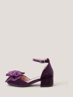 Best Monsoon Purple Velvet Bow Two-Part Heels