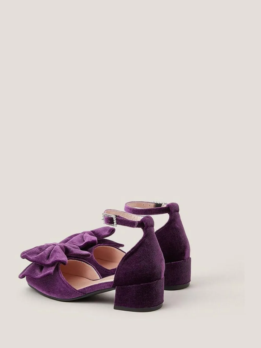 Best Monsoon Purple Velvet Bow Two-Part Heels