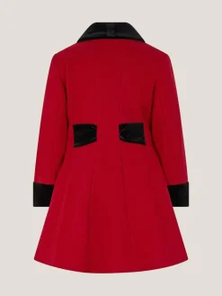 Monsoon Red Contrast Double-Breasted Velvet Coat^ Coats, Jackets & Pramsuits|Coats, Jackets & Pramsuits