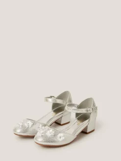 Monsoon Silver Applique Flower Two Part Heels^ Shoes