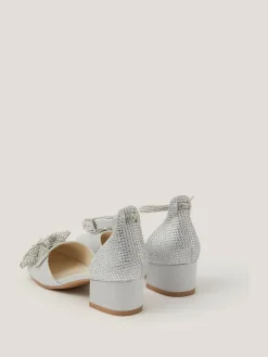 Discount Monsoon Silver Sparkle Bow Two-Part Heels