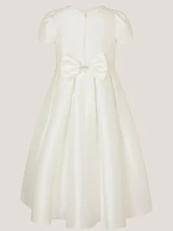 Monsoon White Isabella Short Sleeve Pearl Effect Embellished Dress^ Dresses