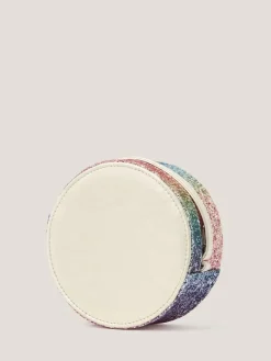 Hot Monsoon White Round Glittery Initial Bag - I