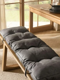 Discount Next Dining Bench Cushion Monza Faux Leather Grey