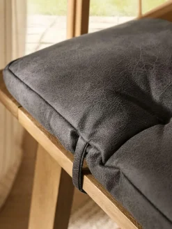 Discount Next Dining Bench Cushion Monza Faux Leather Grey