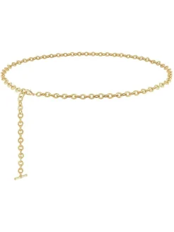 Mood Gold Polished Textured Chain Belt^Women Belts