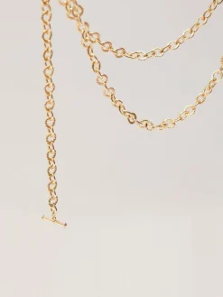 Mood Gold Polished Textured Chain Belt^Women Belts