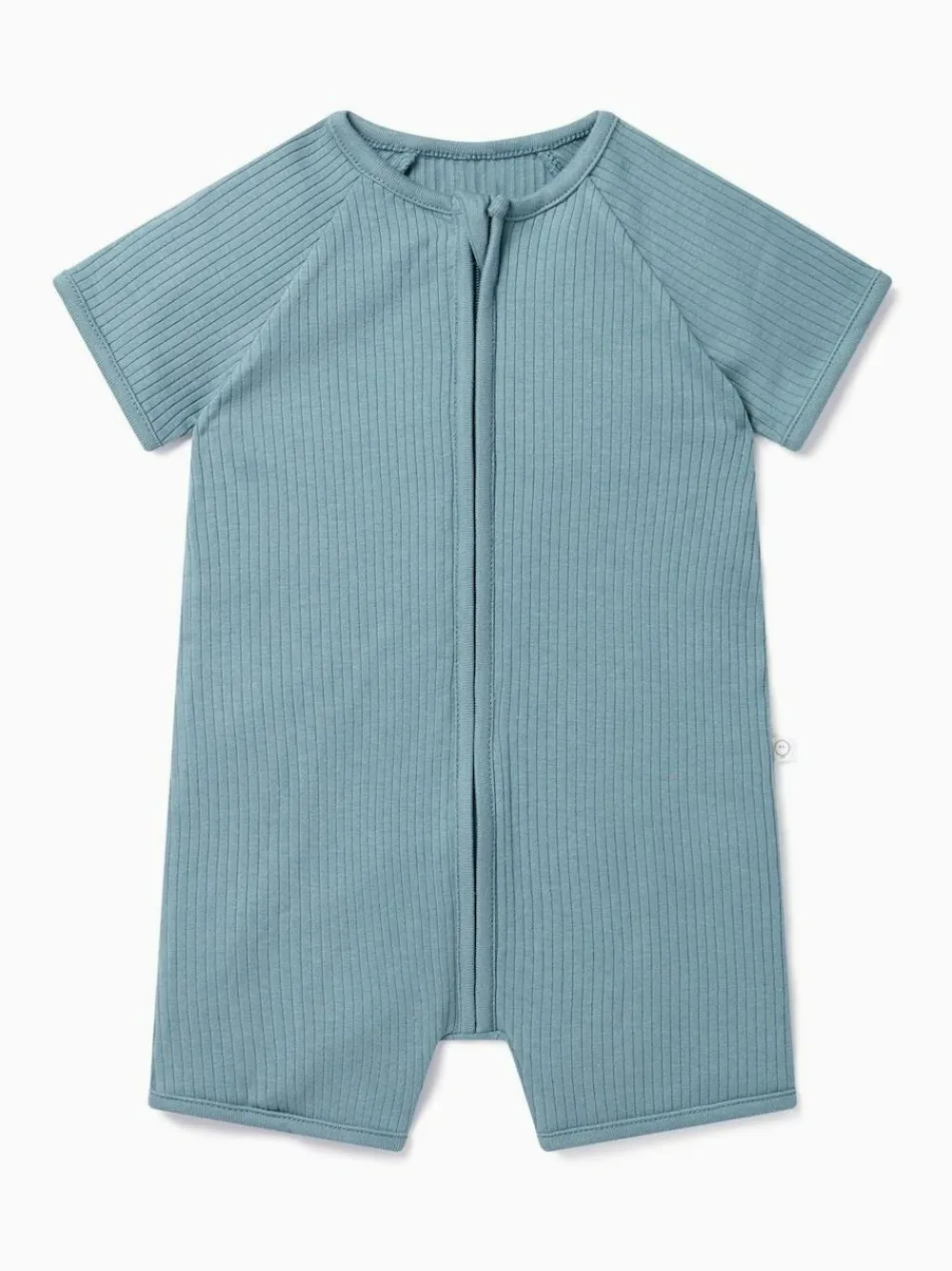 Sale Mori Supersoft Stretch Summer Zip Up Romper Blue