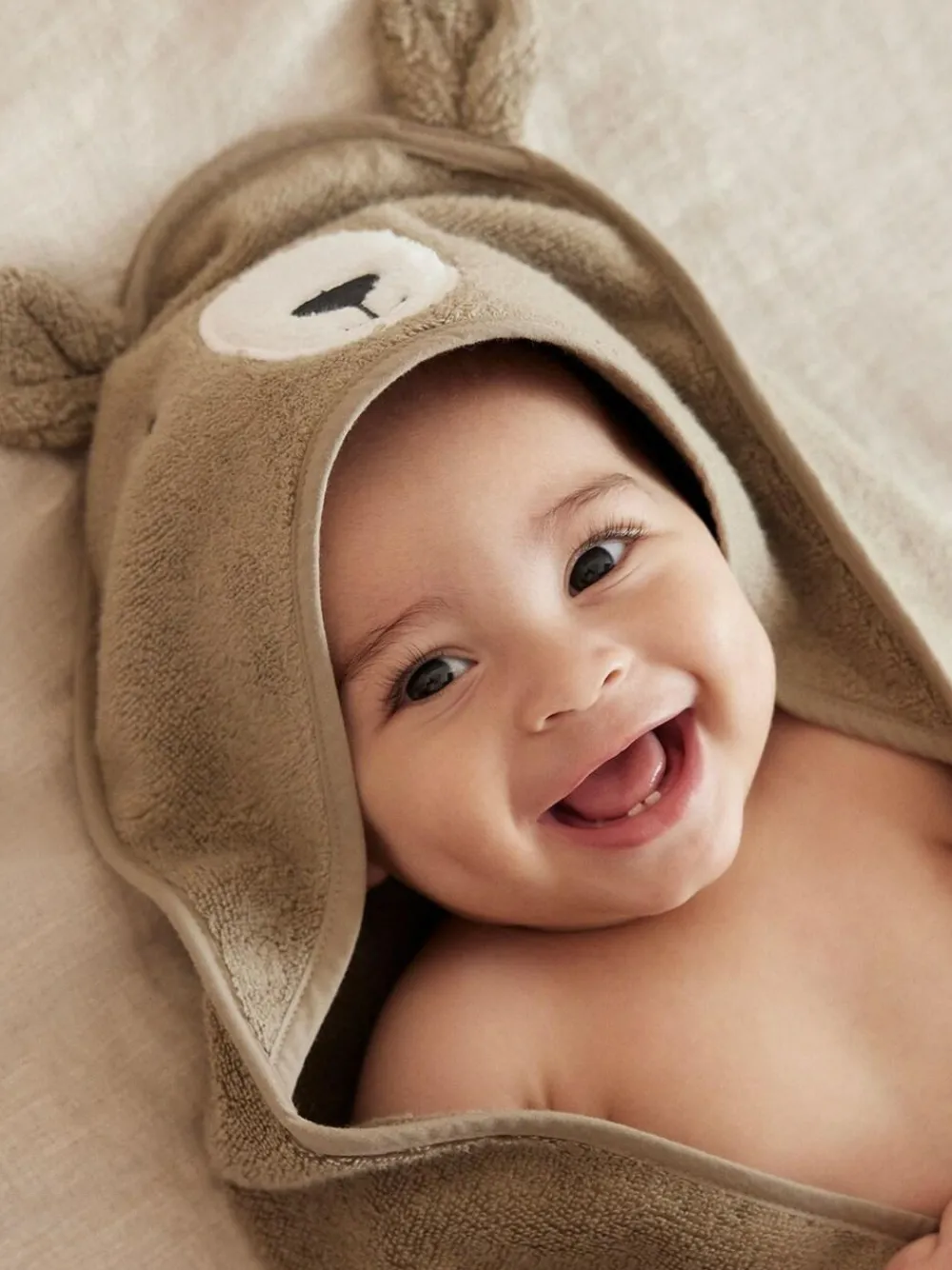 Mori Brown Bear Hooded Towel^ Towels & Bathmats