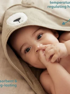 Mori Brown Bear Hooded Towel^ Towels & Bathmats